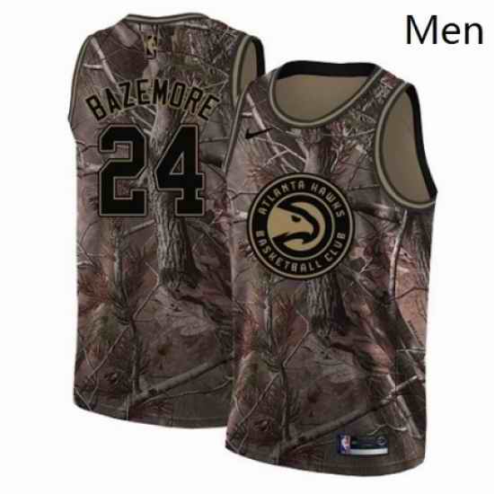 Mens Nike Atlanta Hawks 24 Kent Bazemore Swingman Camo Realtree Collection NBA Jersey